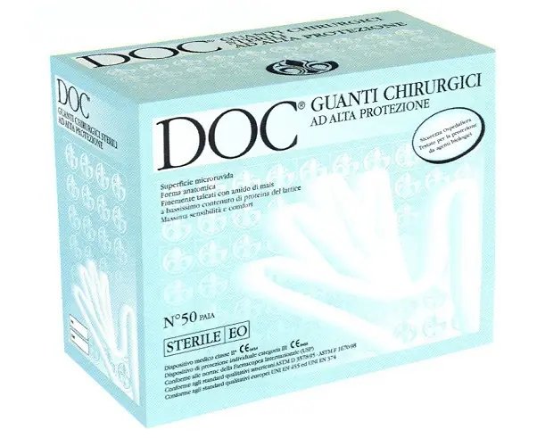 GUANTI DOC LATTICE STERILI CON POLVERE